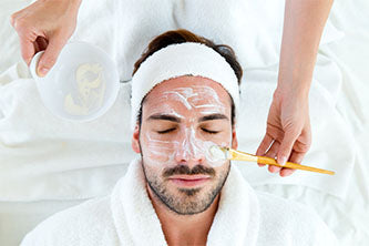 man getting spa treatment