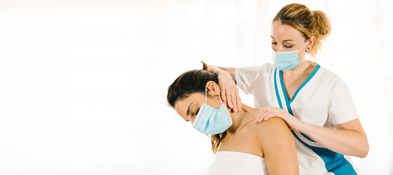 massage therapy health protocol with mask