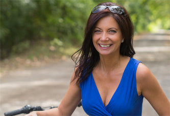 happy woman outside