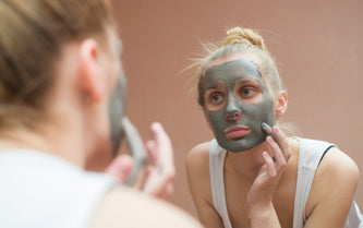 woman with face mask on