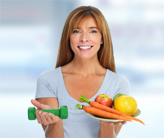 woman with fruits and veg