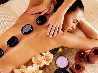 massage treatment of hot stone