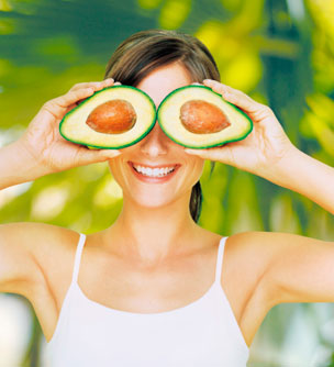 woman with avocados