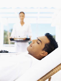 man in spa