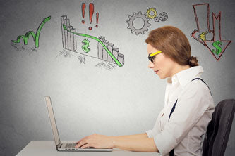 Woman working on her business