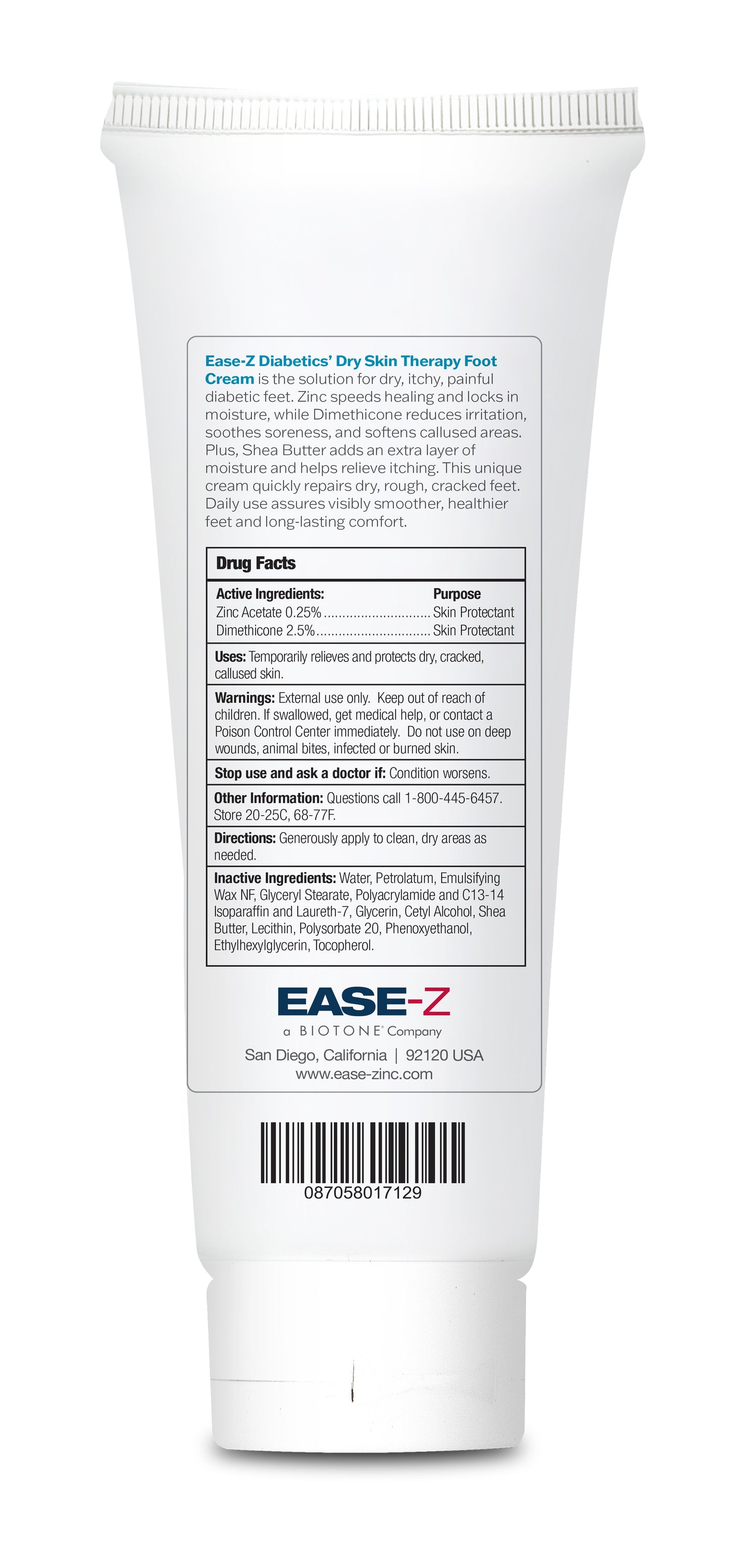 EASE-Z  Diabetics’ Dry Skin  Therapy Foot Cream - 4.4 oz